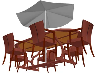 Picnic Table 3D Model preview