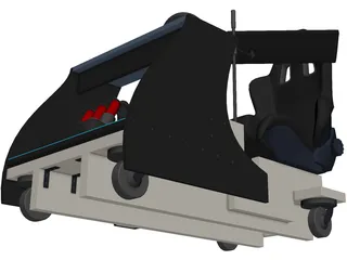 Racing Game Cockpit 3D Model preview