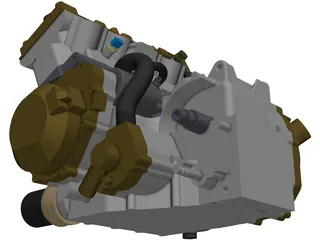 Kawasaki zx600 Engine 3D Model preview
