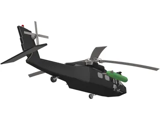 Helicopter Concept 3D Model preview