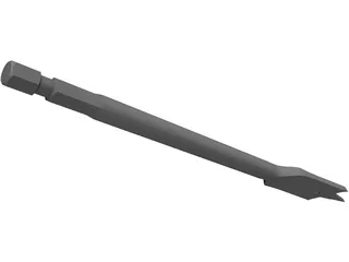 Flat Bit Drill 3D Model preview