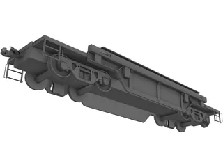 Flat Bed Train Carriage 3D Model preview