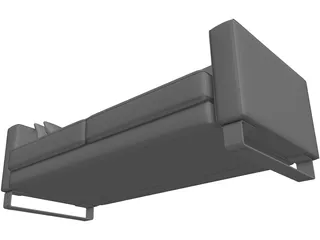 Sofa with Pillows 3D Model preview