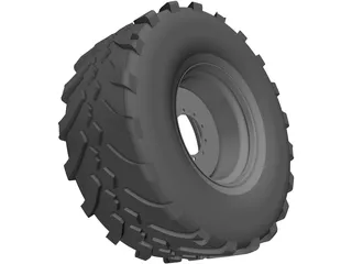Whell and Tyre 650 65R30.5 3D Model preview