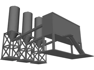 Concrete Batching Plant 3D Model preview