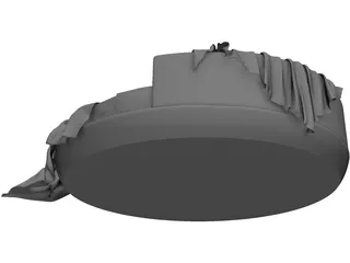Round Bed 3D Model preview