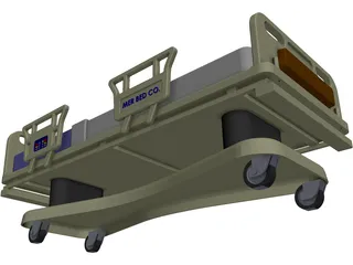 Hospital Bed 3D Model preview