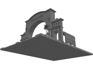Welcome Arch Town Entry 3D Model preview