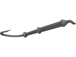 Fishing Fly, Hook and Feathers 3D Model preview