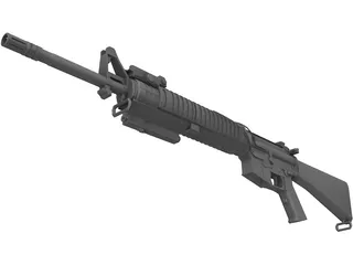 M16 EX Rifle 3D Model preview