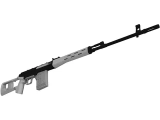 SVD Dragunov Sniper Rifle 3D Model preview