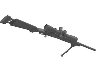 M24 Sniper Rifle 3D Model preview