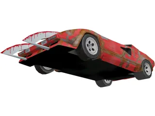 Lamborghini Countach War 3D Model preview