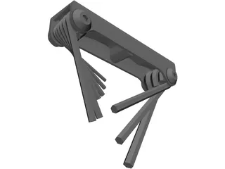Hex Allen Tool 3D Model preview