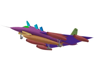 Convair B-58 Hustler Bomber 3D Model preview