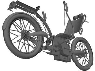 Recumbent Electric Bicycle 3D Model preview