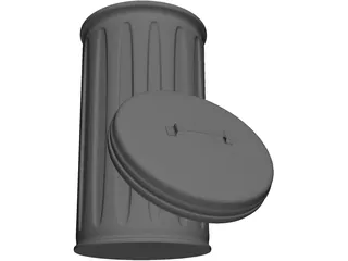 Garbage Can 3D Model preview