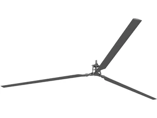 Helicopter Rotor 3D Model preview