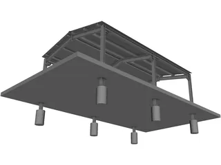 Carport Steeldeck 3D Model preview