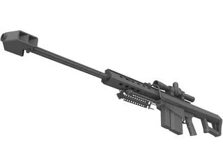 Barrett M107 Sniper Rifle 3D Model preview