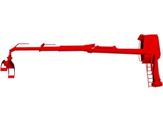 Hydraulic Hand Crane 3D Model preview