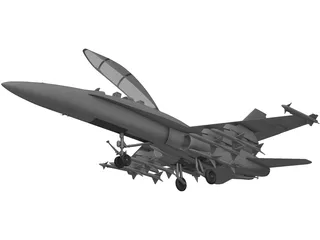 F-18D with Landing Gear 3D Model preview