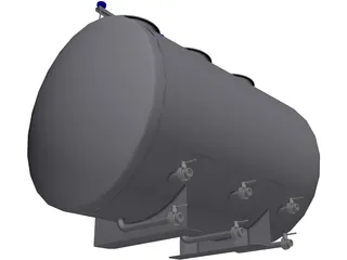 Horizontal Tank 1500L 3D Model preview