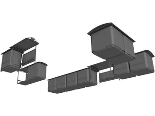 Bus Stop Collection 3D Model preview