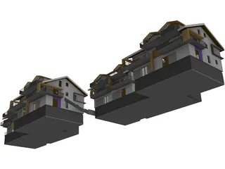 Houses Buildings 3D Model preview