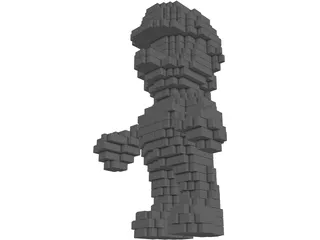 Pixel Mario Color 3D Model preview