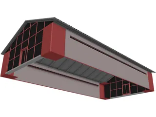 Industrial House 3D Model preview