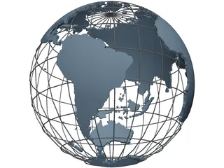 Globe Map 3D Model preview
