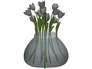 Flower White 3D Model preview