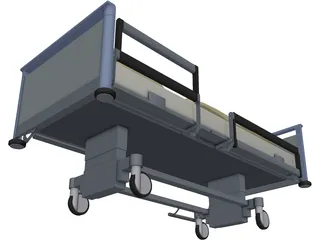 Hospital Bed 3D Model preview