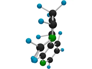 Nicotine Molecule 3D Model preview