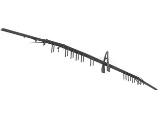 Cable Stayed Bridge 3D Model preview