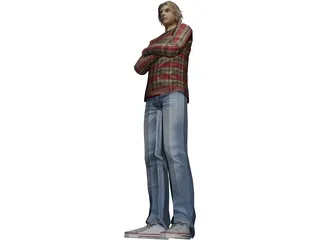 Male Teen 3D Model preview