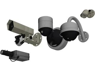 Security Cameras Set 3D Model preview