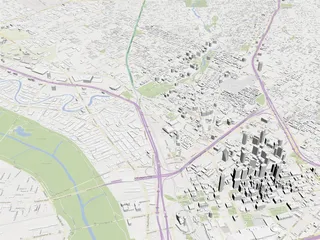 Dallas City Map 3D Model preview