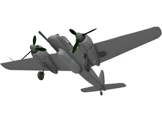 Henschel Hs 129 B 3D Model preview