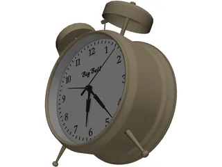 Big Bell Alarm Clock 3D Model preview