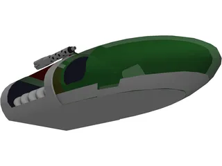 Futuristic Air Car 3D Model preview