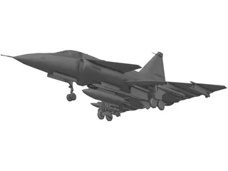 SAAB AJ-37 Viggen 3D Model preview