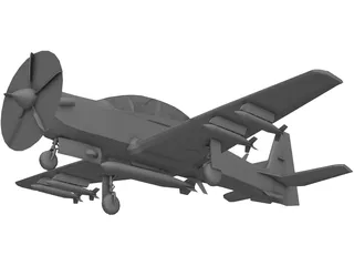 Embraer EMB 314 Super Tucano 3D Model preview