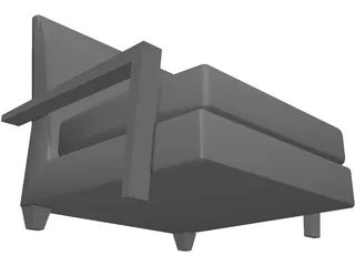 Chair with Arms 3D Model preview