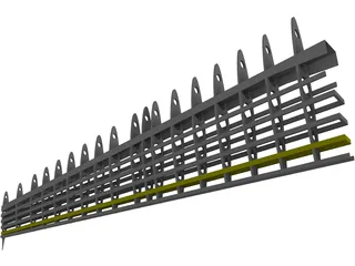 Aircraft Wing Structure 3D Model preview