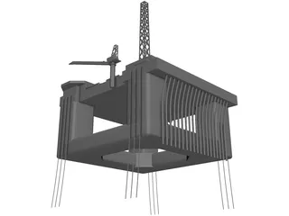 Oil Platform Troll C 3D Model preview