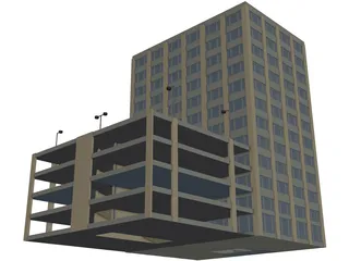 Building Mid-Rise and Parking 3D Model preview