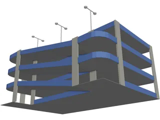 Garage Parking Four Level 3D Model preview