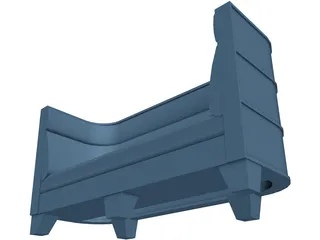 Couch Art Deco Styled 3D Model preview